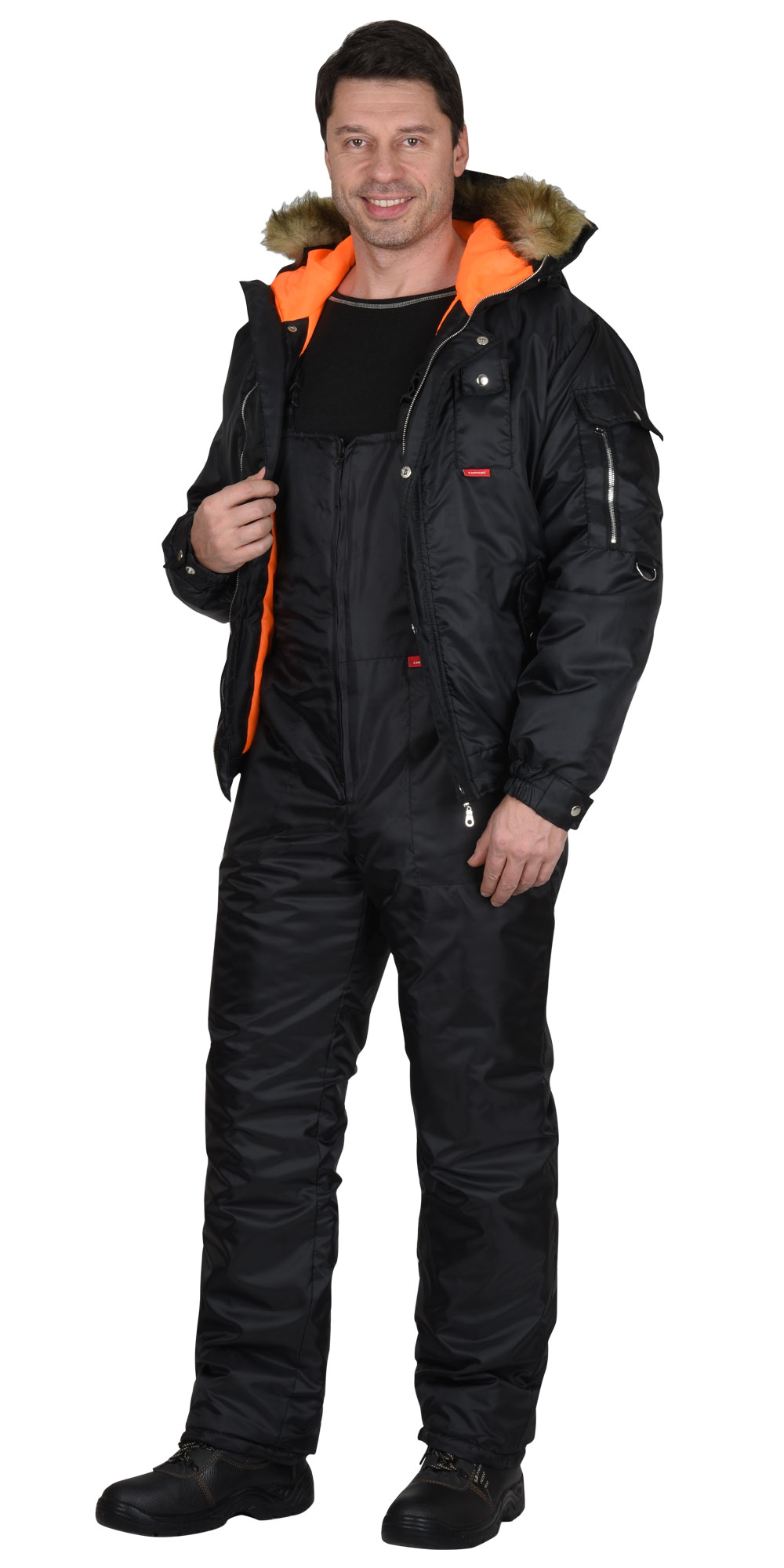 03083 Полукомбинезон зимний универсальный тк. Оксфорд черный (ЧЗ)