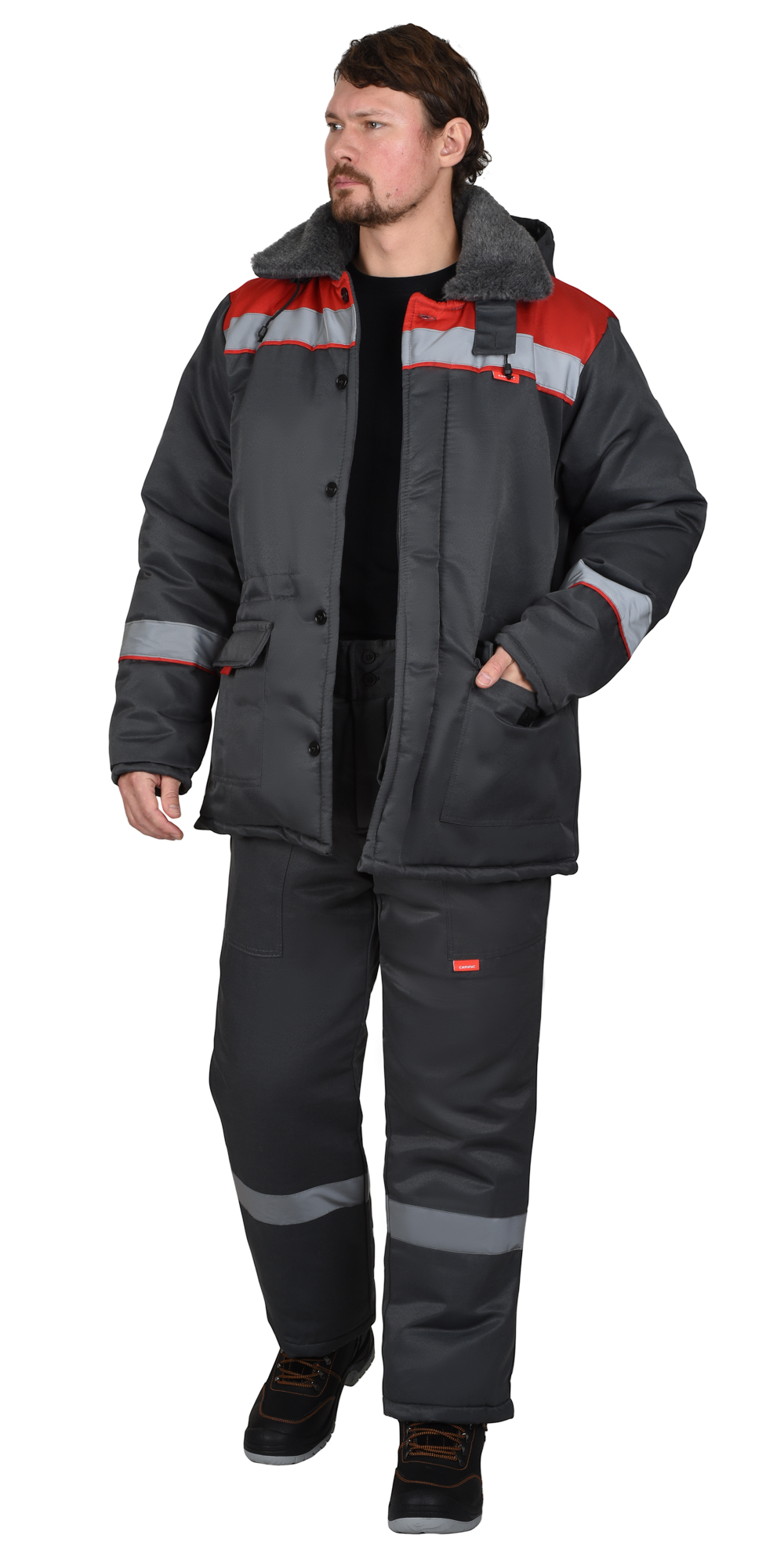 142880 Брюки зимние универсальные тёмно-серые с СОП, тк. Гретта (ЧЗ)