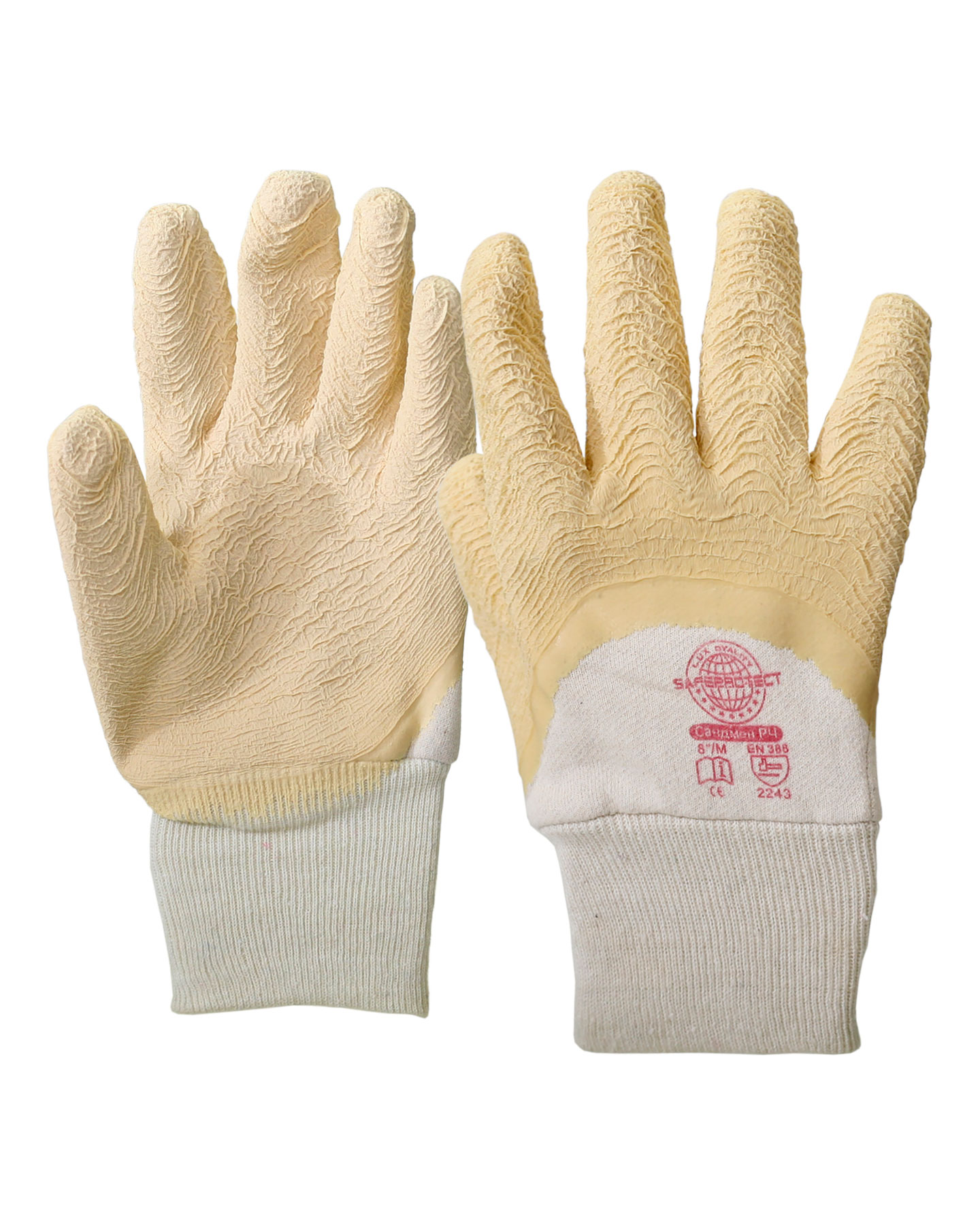 03047 Перчатки САНДМЕН РЧ Safeprotect (джерси+рельефный латекс)  (кр12х120)