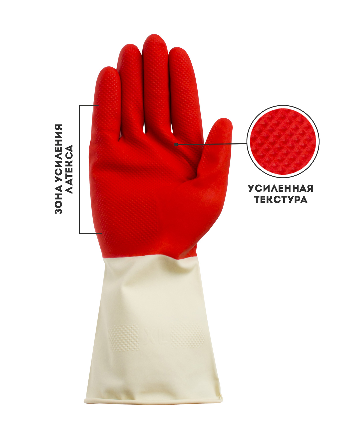 160577 Перчатки хозяйственные латексные сверхпрочные Биколор (без внутр.покрытия) (х144)