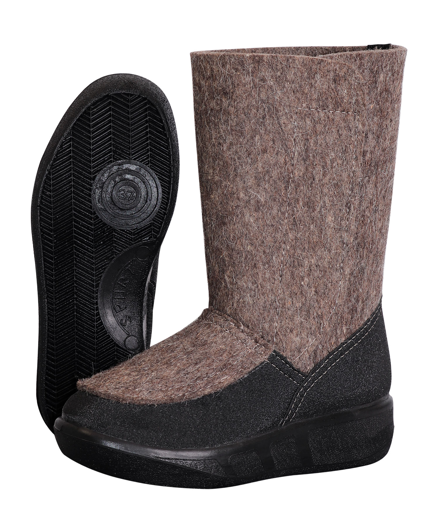 125650 Валенки полусапоги на липучке, подошва ПУ