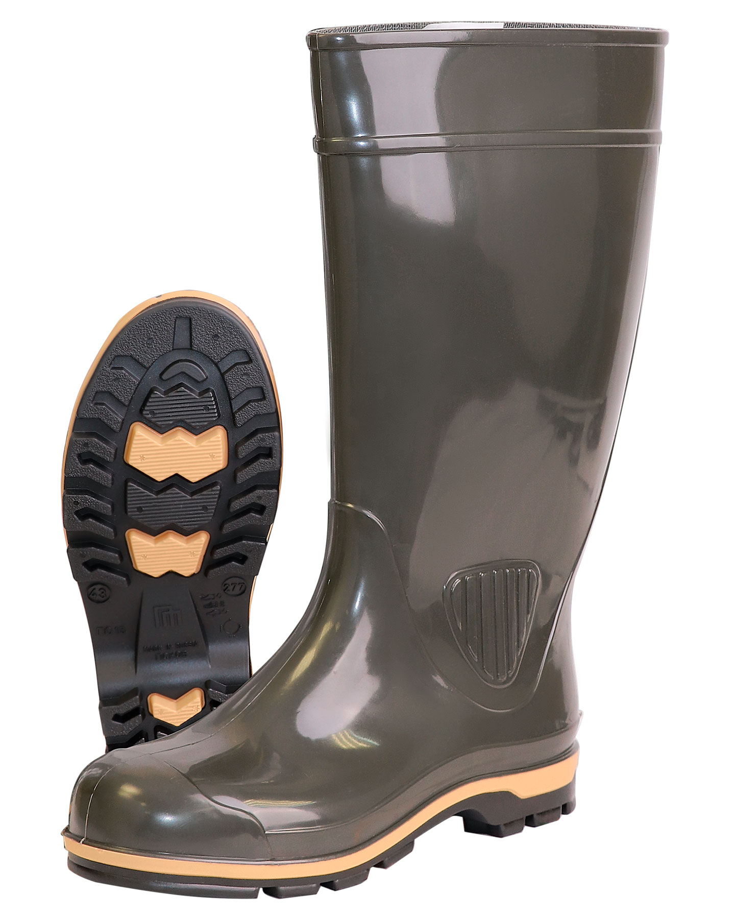 133483 Сапоги Nordman 15S ПВХ КЩС МБС, оливковый-песочный-черный, высота 39см (5-635-G06)