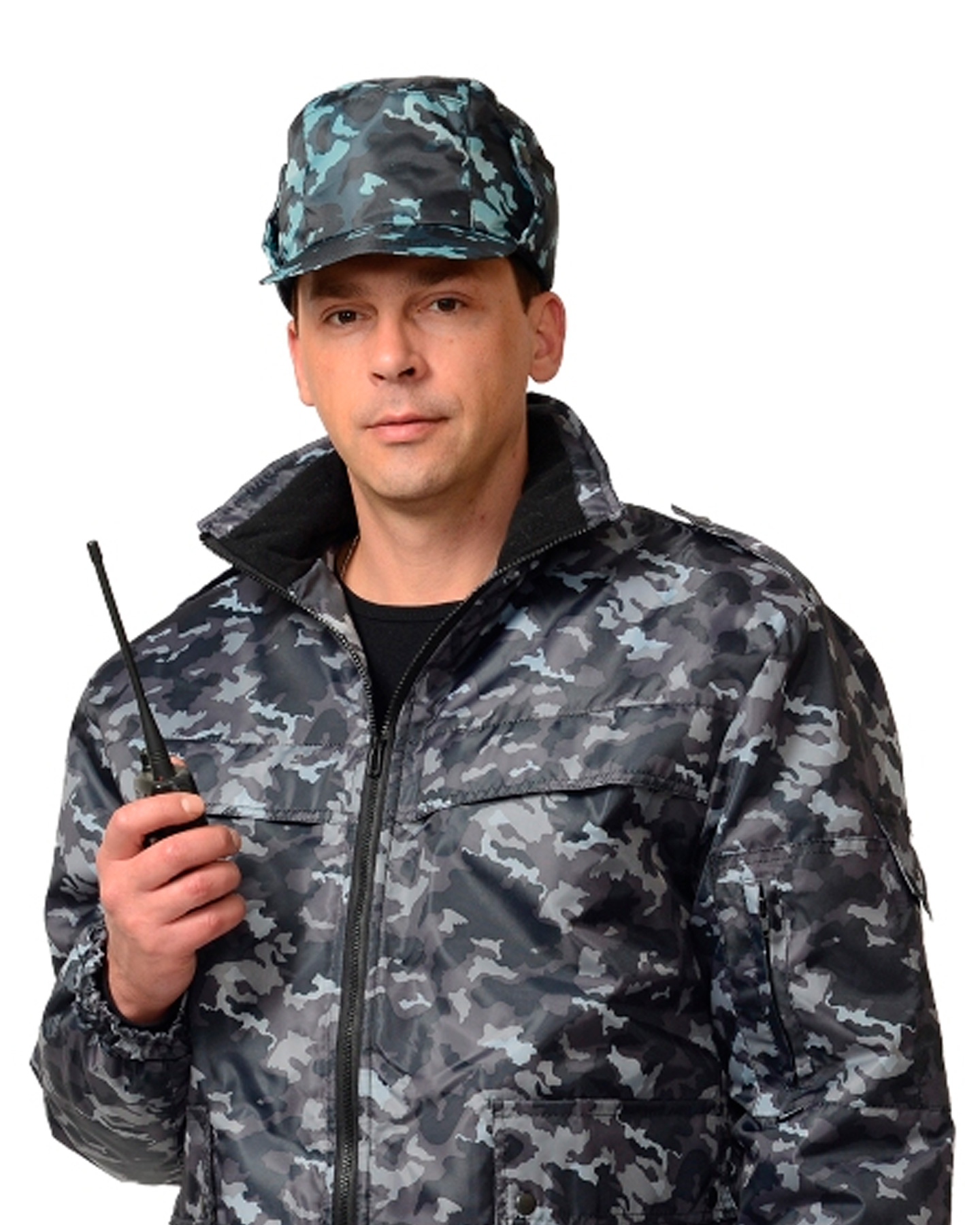 01023 Кепи охранника утеплённое КМФ серое (ЧЗ)