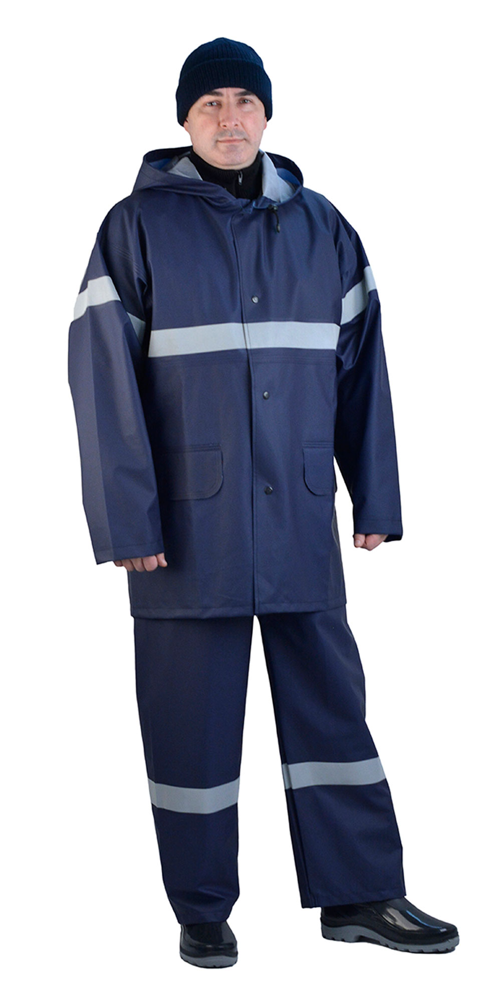 131769 Костюм влагозащитный Волга с СОП (280 гр/м2) (тип Циклон) синий (ЧЗ)