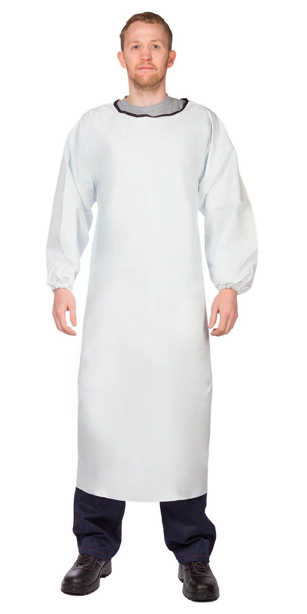 131862 Фартук-халат ПВХ плотность 500 белый (ЧЗ)