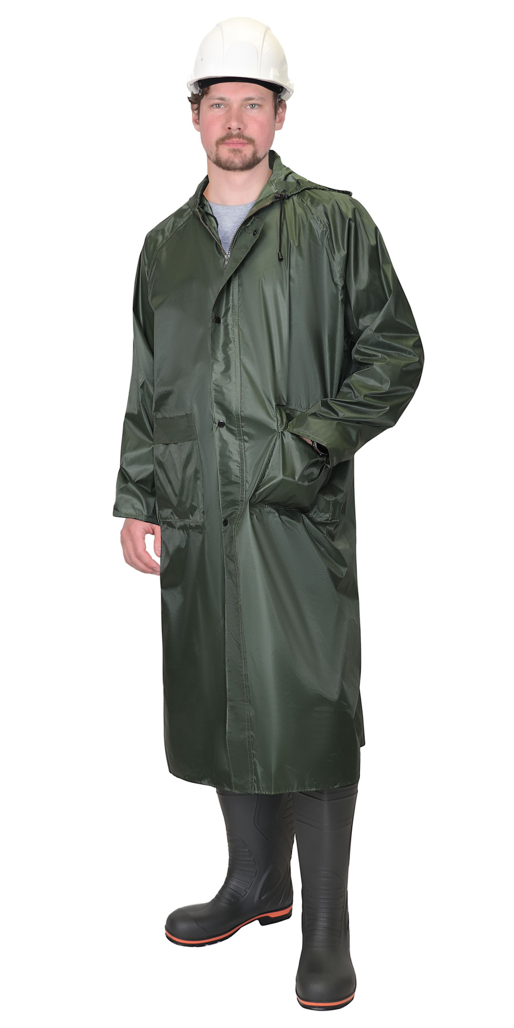 136277 Плащ влагозащитный SIRIUS Стандарт (210 гр/м2) зеленый (ЧЗ)