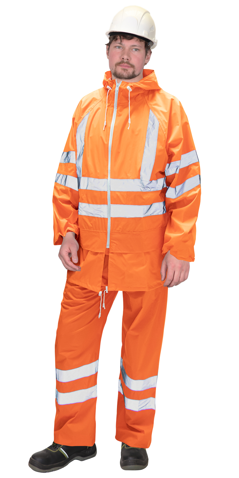 141439 Костюм влагозащитный сигнальный с СОП SIRIUS Профи (225 гр/м2) оранжевый (ЧЗ)