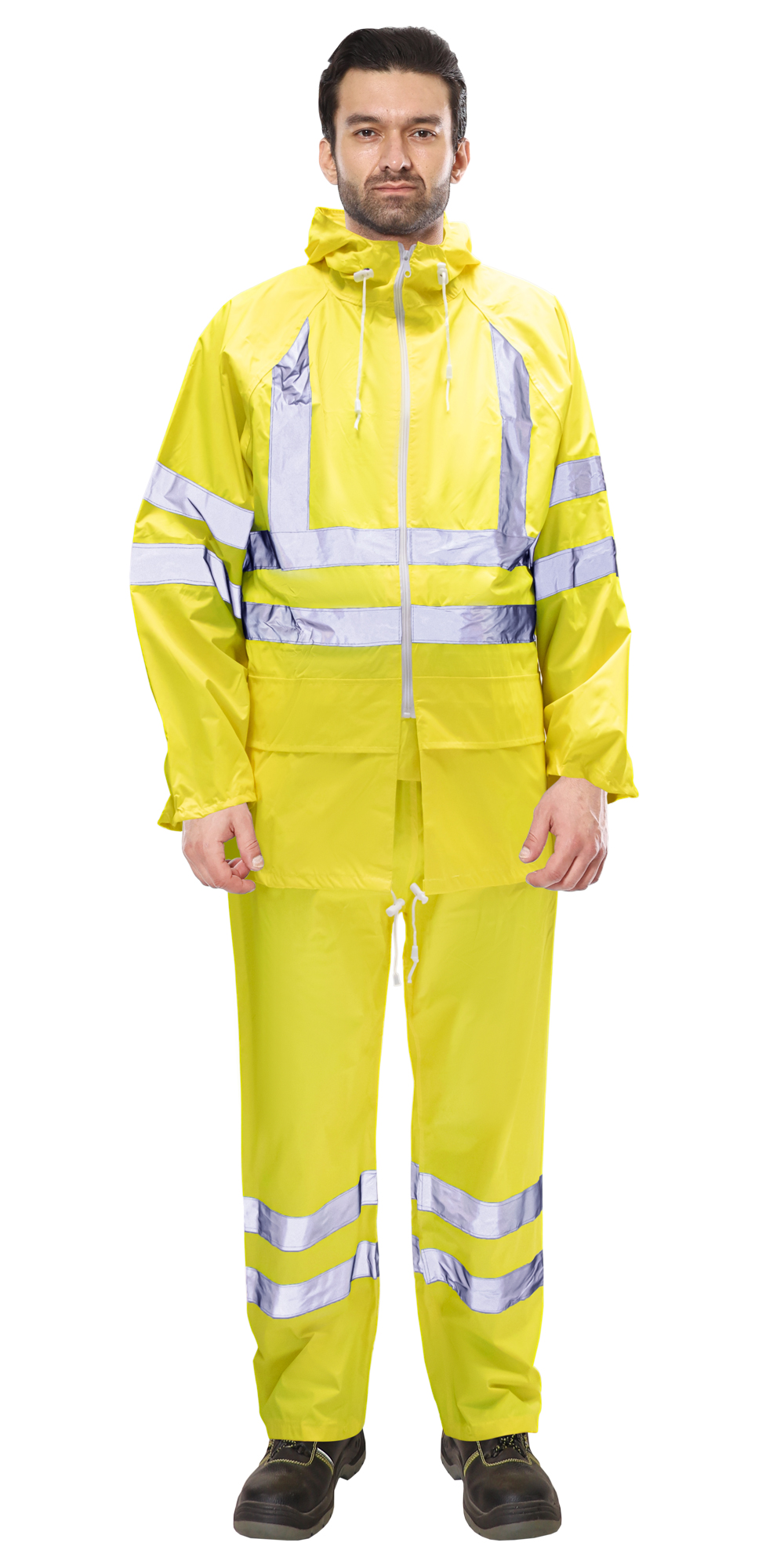141507 Костюм влагозащитный сигнальный с СОП SIRIUS Профи (225 гр/м2) лимонный (ЧЗ)